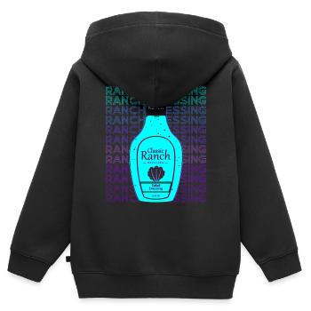 Vinaigrette ranch Vinaigrette Sauce Assaisonnement Sauce Rétro - Sweat Premium à capuche zippé enfant bio - noir - Dos - AI Model Kid Male (0cm)