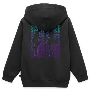 Danse Swing Danse Swing Danseur Rétro - Sweat Premium à capuche zippé enfant bio - noir - Dos - AI Model Kid Male (0cm)