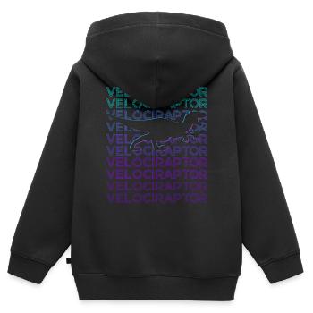 Velociraptor Dinosaurier Retro - Kinder Premium Organic Zip Hoodie - Schwarz - Hinten - AI Model Kid Male (0cm)