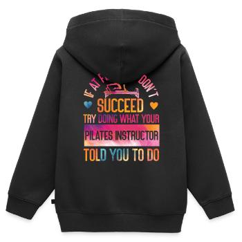 Pilates Instructor Teacher - Kinder Premium Organic Zip Hoodie - Schwarz - Hinten - AI Model Kid Male (0cm)