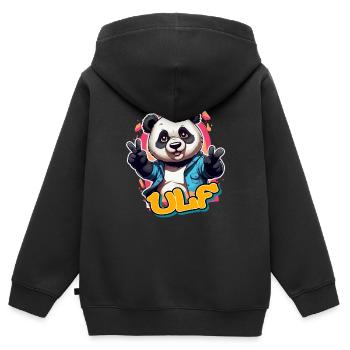 ULF - Handsome Boy Name with Cool Panda - Kids Premium Organic Zip-up Hoodie - black - Back - AI Model Kid Male (0cm)