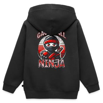 Gagaball Gaga Ball Ninja - Kinder Premium Organic Zip Hoodie - Schwarz - Hinten - AI Model Kid Male (0cm)