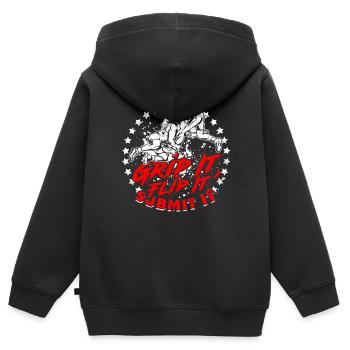 Sambo Retournez-le Soumettez-le - Sweat Premium à capuche zippé enfant bio - noir - Dos - AI Model Kid Male (0cm)