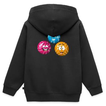 Bocce Ball Player Funny Bocce Balls Funny Boccia B - Kinder Premium Organic Zip Hoodie - Schwarz - Hinten - AI Model Kid Male (0cm)