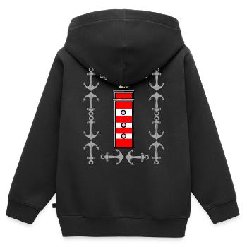 maritim Leuchtturm Ahoi Nautik Signal - Kinder Premium Organic Zip Hoodie - Schwarz - Hinten - AI Model Kid Male (0cm)