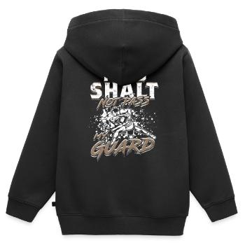 Sambo, tu ne passeras pas ma garde - Sweat Premium à capuche zippé enfant bio - noir - Dos - AI Model Kid Male (0cm)