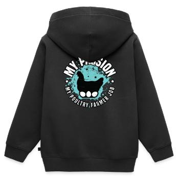 Poultry Farmer My Passion My Poultry Chicken Coop - Kinder Premium Organic Zip Hoodie - Schwarz - Hinten - AI Model Kid Male (0cm)