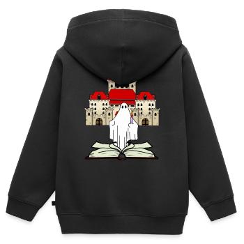 Mitternacht Geisterstunde Märchen Spuk Geschichte - Kinder Premium Organic Zip Hoodie - Schwarz - Hinten - AI Model Kid Male (0cm)