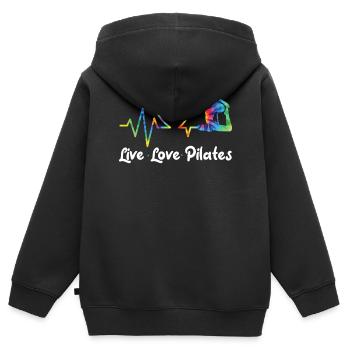 Pilates Instructor Teacher - Kinder Premium Organic Zip Hoodie - Schwarz - Hinten - AI Model Kid Male (0cm)