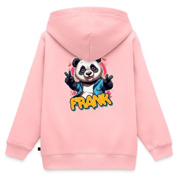 FRANK - Handsome Boy Name with Cool Panda - Kids Premium Organic Zip-up Hoodie - rose - Back - AI Model Kid Female (0cm)