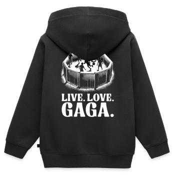 Gagaball Gaga Ball Dodgeball Live Love Gaga - Kinder Premium Organic Zip Hoodie - Schwarz - Hinten - AI Model Kid Male (0cm)