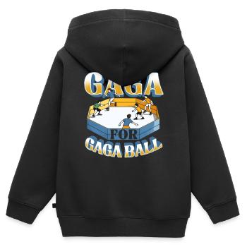 Gagaball Gaga For Gaga Ball Dodgeball - Kinder Premium Organic Zip Hoodie - Schwarz - Hinten - AI Model Kid Male (0cm)