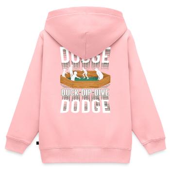 Gagaball Gaga Ball Dodgeball - Kinder Premium Organic Zip Hoodie - Rosa - Hinten - AI Model Kid Female (0cm)