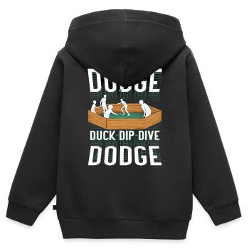 Gagaball Gaga Ball Dodgeball - Kinder Premium Organic Zip Hoodie - Schwarz - Hinten - AI Model Kid Male (0cm)