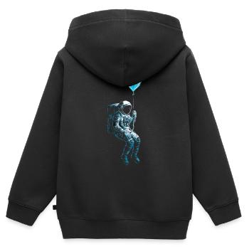 Ballon astronaute astronaute astronaute - Sweat Premium à capuche zippé enfant bio - noir - Dos - AI Model Kid Male (0cm)