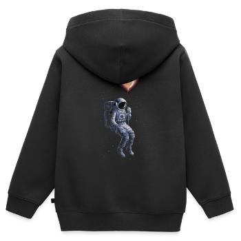 Astronaute Espace Spaceman Ballon - Sweat Premium à capuche zippé enfant bio - noir - Dos - AI Model Kid Male (0cm)