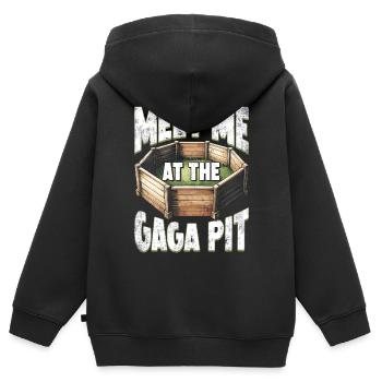 Gagaball Gaga Ball Meet Me At The Gaga Pit - Kinder Premium Organic Zip Hoodie - Schwarz - Hinten - AI Model Kid Male (0cm)