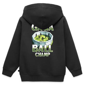 Gagaball Gaga Ball Champ - Kinder Premium Organic Zip Hoodie - Schwarz - Hinten - AI Model Kid Male (0cm)