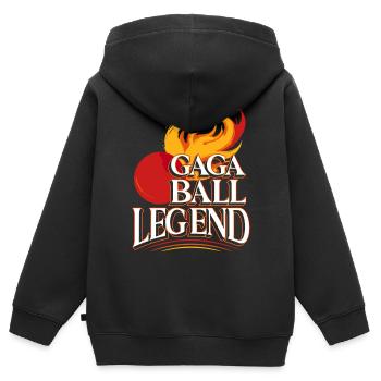 Gagaball Gaga Ball Legend - Kinder Premium Organic Zip Hoodie - Schwarz - Hinten - AI Model Kid Male (0cm)