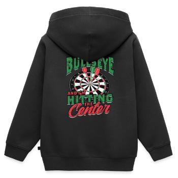 Dard joueur de fléchettes - Sweat Premium à capuche zippé enfant bio - noir - Dos - AI Model Kid Male (0cm)