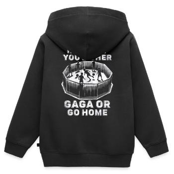 Gagaball Gaga Ball Dodgeball - Kinder Premium Organic Zip Hoodie - Schwarz - Hinten - AI Model Kid Male (0cm)