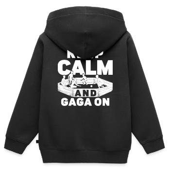 Gagaball Gaga Ball Keep Calm And Gaga On - Kinder Premium Organic Zip Hoodie - Schwarz - Hinten - AI Model Kid Male (0cm)