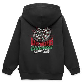 Dard joueur de fléchettes - Sweat Premium à capuche zippé enfant bio - noir - Dos - AI Model Kid Male (0cm)