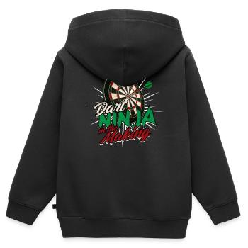 Dard joueur de fléchettes - Sweat Premium à capuche zippé enfant bio - noir - Dos - AI Model Kid Male (0cm)