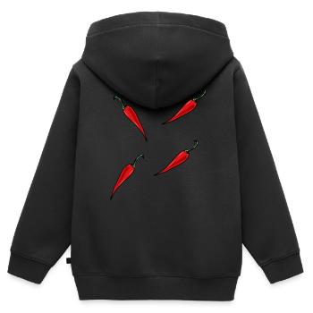 Paprika Chilli Gewürz - Kinder Premium Organic Zip Hoodie - Schwarz - Hinten - AI Model Kid Male (0cm)