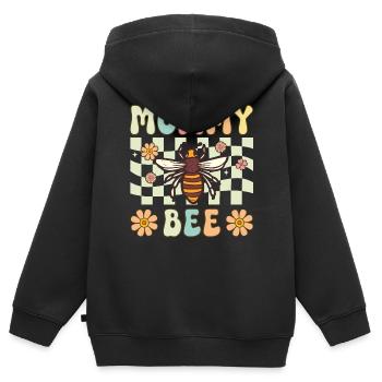 Bienenmama Imkerin Imkerei Mama - Kinder Premium Organic Zip Hoodie - Schwarz - Hinten - AI Model Kid Male (0cm)