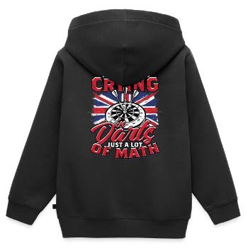 Dard joueur de fléchettes - Sweat Premium à capuche zippé enfant bio - noir - Dos - AI Model Kid Male (0cm)