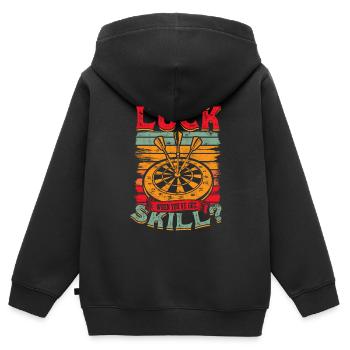 Dard joueur de fléchettes - Sweat Premium à capuche zippé enfant bio - noir - Dos - AI Model Kid Male (0cm)