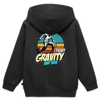 Parkour I Fight Gravity And Backflip Parkour Lover - Kinder Premium Organic Zip Hoodie - Schwarz - Hinten - AI Model Kid Male (0cm)