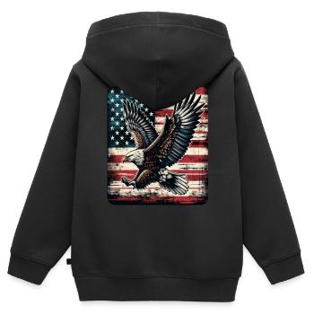 Eagle American Flag 4th of July Day Eagle Gifts - Kinder Premium Organic Zip Hoodie - Schwarz - Hinten - AI Model Kid Male (0cm)