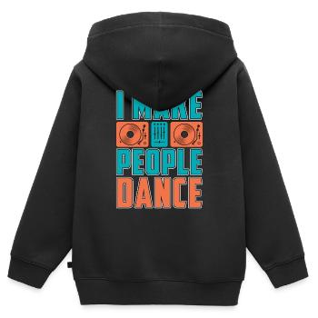 Disc Jockey I Make People DJ Music Disc Jockeys - Kinder Premium Organic Zip Hoodie - Schwarz - Hinten - AI Model Kid Male (0cm)