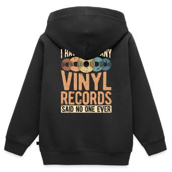 Disc Jockey I Have Too Many Turntable Disc Jockeys - Kinder Premium Organic Zip Hoodie - Schwarz - Hinten - AI Model Kid Male (0cm)