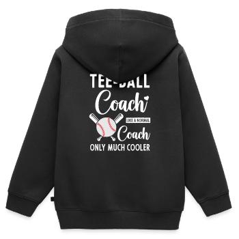 Tee ball coach Tee-ball coach - Kids Premium Organic Zip-up Hoodie - black - Back - AI Model Kid Male (0cm)