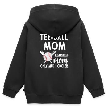 Tee-ball mom Tee-ball Player Mama Tee-ball Mama - Kids Premium Organic Zip-up Hoodie - black - Back - AI Model Kid Male (0cm)
