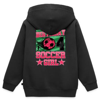 4th birthday Girl Soccer 4 Years Old Gifts - Kinder Premium Organic Zip Hoodie - Schwarz - Hinten - AI Model Kid Male (0cm)