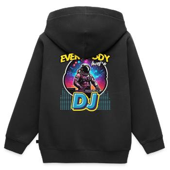 Disc Jockey Everybody Loves DJ Music Disc Jockeys - Kinder Premium Organic Zip Hoodie - Schwarz - Hinten - AI Model Kid Male (0cm)
