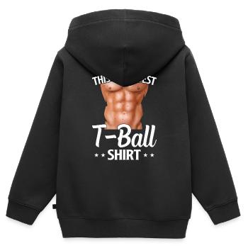 C’est ma meilleure chemise T-ball Tee-ball Player Tee-b - Sweat Premium à capuche zippé enfant bio - noir - Dos - AI Model Kid Male (0cm)