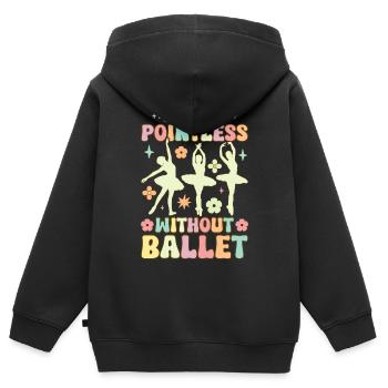 La vie n’a pas de sens sans Ballet Groovy Ballet D - Sweat Premium à capuche zippé enfant bio - noir - Dos - AI Model Kid Male (0cm)