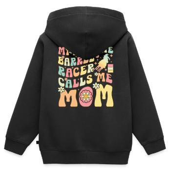 Lieblings-Fassrennfahrer nennt mich Mama Groovy Ba - Kinder Premium Organic Zip Hoodie - Schwarz - Hinten - AI Model Kid Male (0cm)