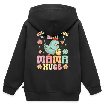 Chicken Nugs Mama Hugs Groovy Chicken Nuggets Chic - Kids Premium Organic Zip-up Hoodie - black - Back - AI Model Kid Male (0cm)