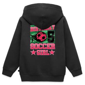 5th birthday Girl Soccer 5 Years Old Gifts - Kinder Premium Organic Zip Hoodie - Schwarz - Hinten - AI Model Kid Male (0cm)