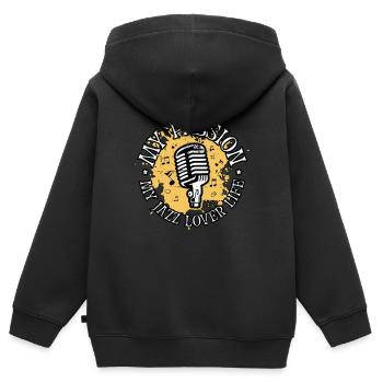 Amateur de musique jazz Ma passion Mon musicien de musique jazz - Sweat Premium à capuche zippé enfant bio - noir - Dos - AI Model Kid Male (0cm)