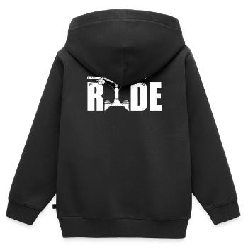 Potence Guidon VTT VTT - Sweat Premium à capuche zippé enfant bio - noir - Dos - AI Model Kid Male (0cm)