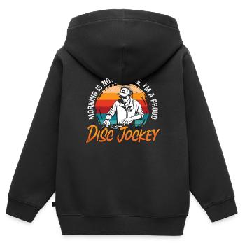Disc Jockey Morning Is Not DJ Music Disc Jockeys - Kinder Premium Organic Zip Hoodie - Schwarz - Hinten - AI Model Kid Male (0cm)