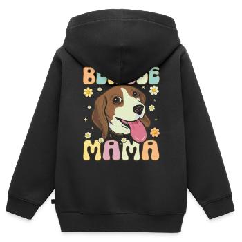 Beagle Mama Groovy Dog Mom - Kinder Premium Organic Zip Hoodie - Schwarz - Hinten - AI Model Kid Male (0cm)