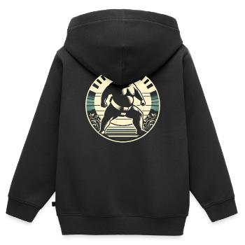 Sumo - Sweat Premium à capuche zippé enfant bio - noir - Dos - AI Model Kid Male (0cm)